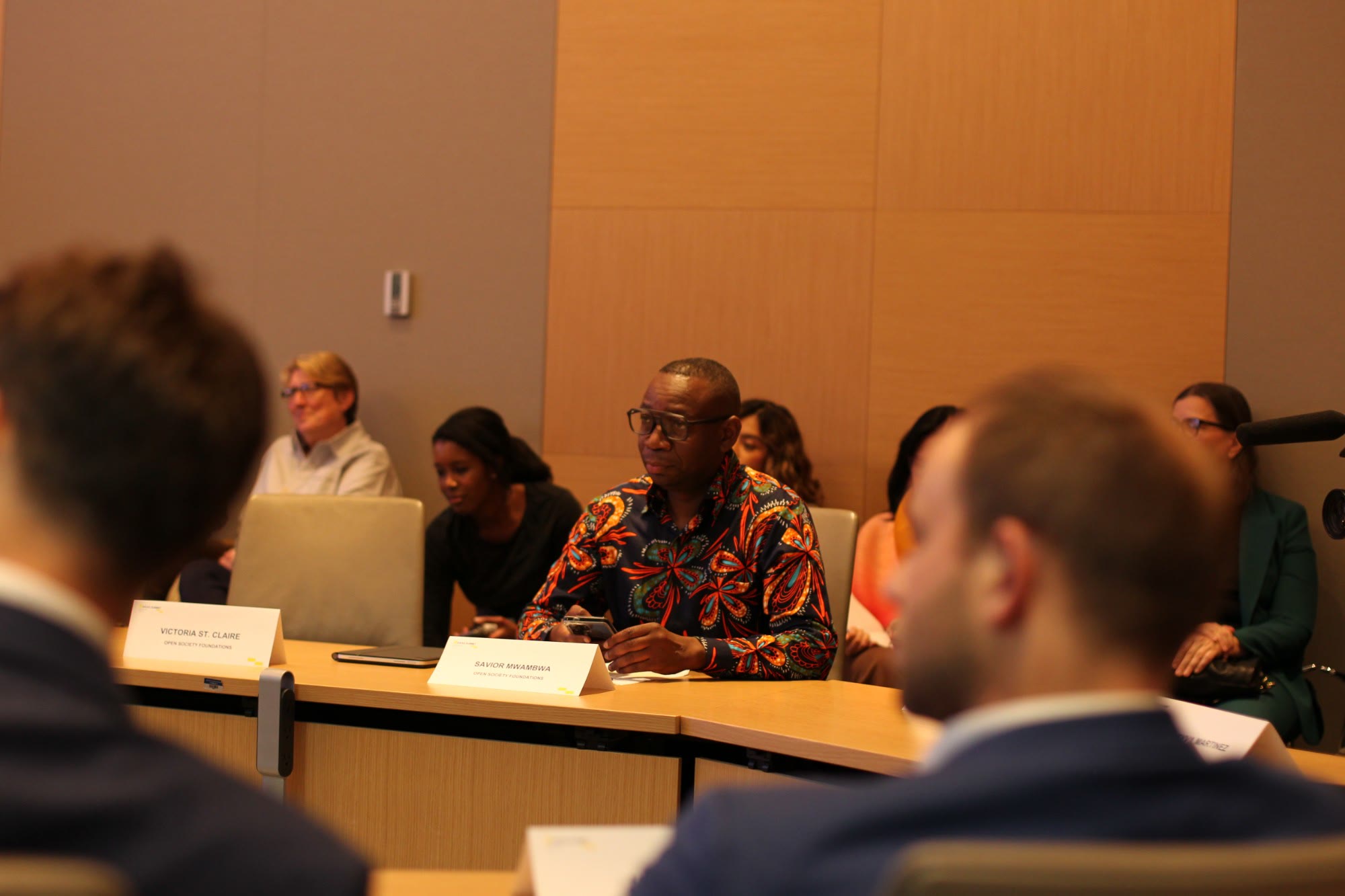 Savior Mwambwa of Open Society Foundations at an Amano So roundtable